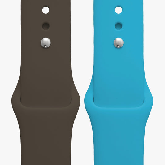 NEU! Bundle Sportarmband für Apple Watch - graubraun & aqua