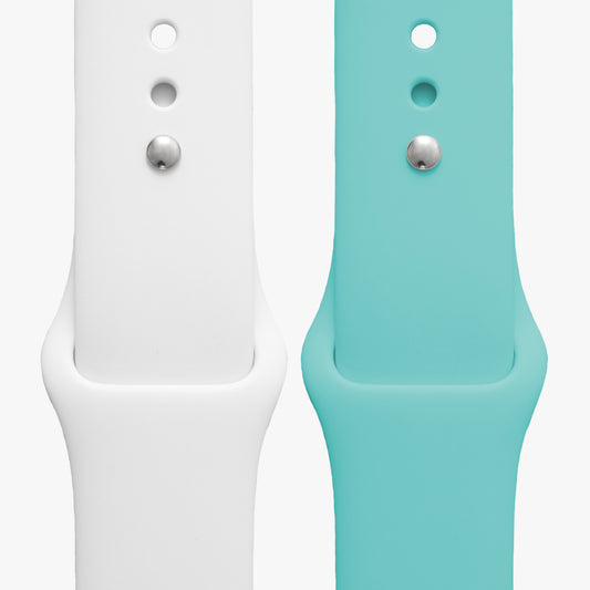 NEU! Bundle Sportarmband für Apple Watch - softmint & weiß