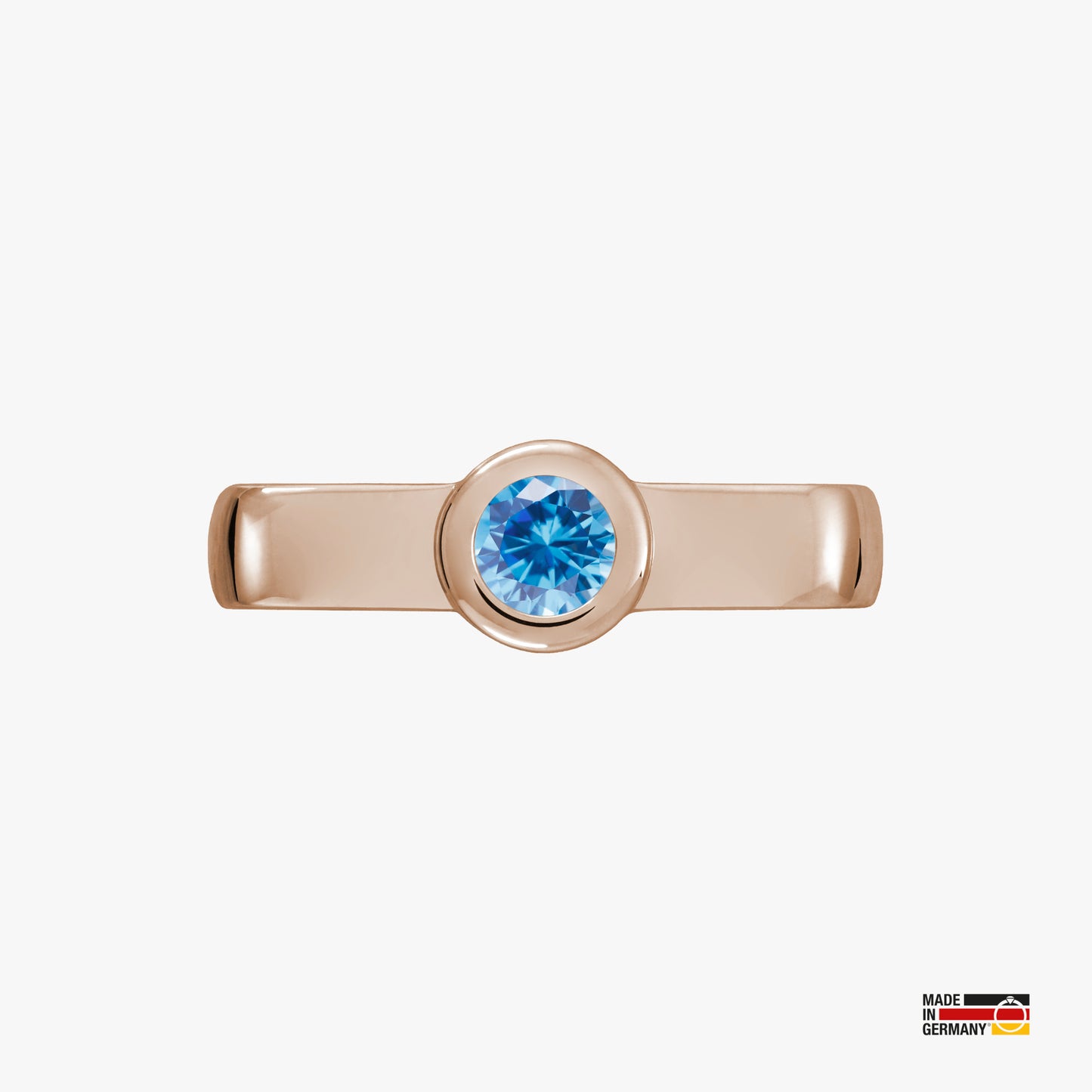Loop Moviestar 2.0 - Sterlingsilber 24k Roségold plattiert - synth. Aquamarin