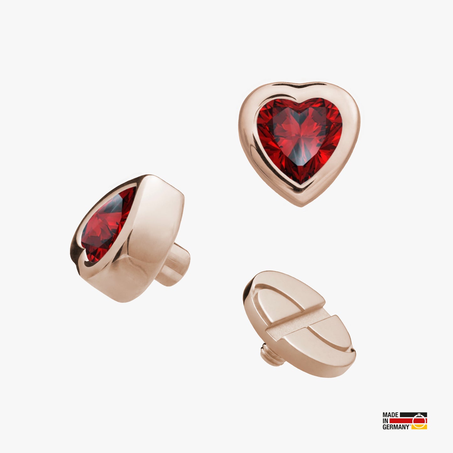 Pin Heartbeat - Sterlingsilber 24k Roségold plattiert - Schraubmechanik