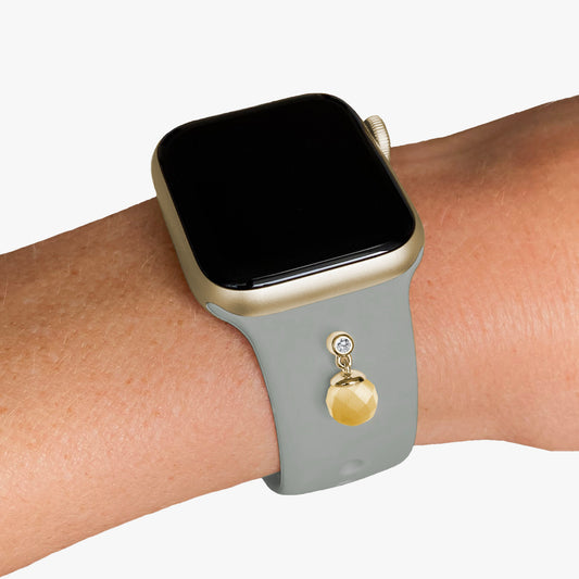 Set - Pin Glitterball & Armband für Apple Watch - Sterlingsilber Gold Auflage - gelb