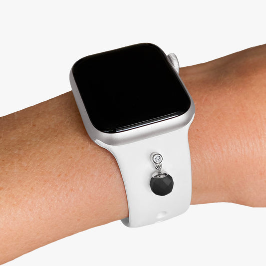 Set - Pin Glitterball & Armband für Apple Watch - Sterlingsilber - schwarz