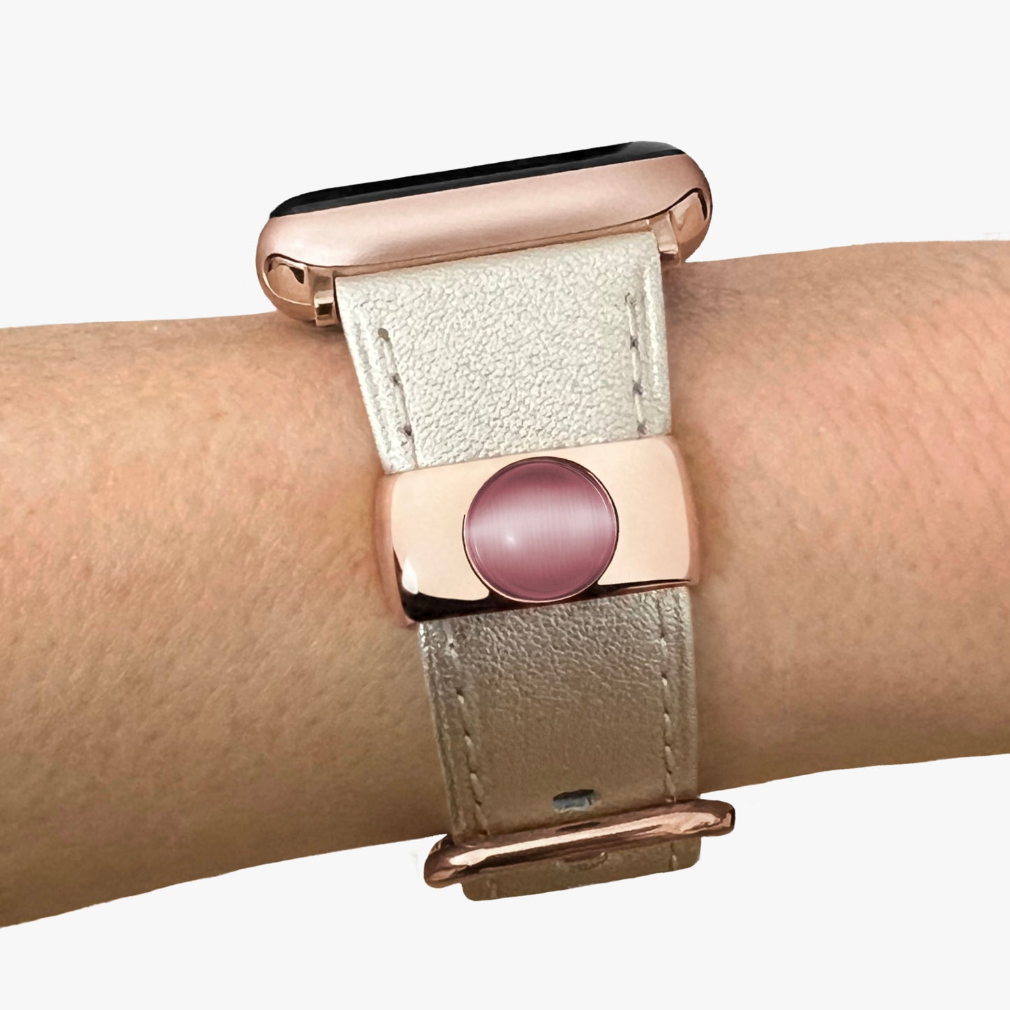 Set - Loop Jelly Moon 18 & Lederband für Apple Watch 38|40|41 - altrosa