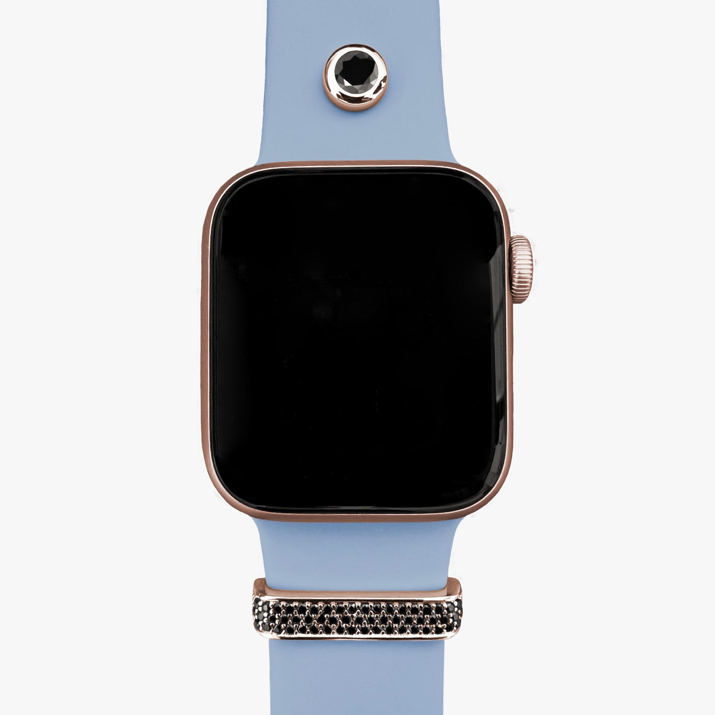 Set - Loop Stardust + Pin Moviestar & Armband für Apple Watch - 24k Roségold plattiert - hellblau