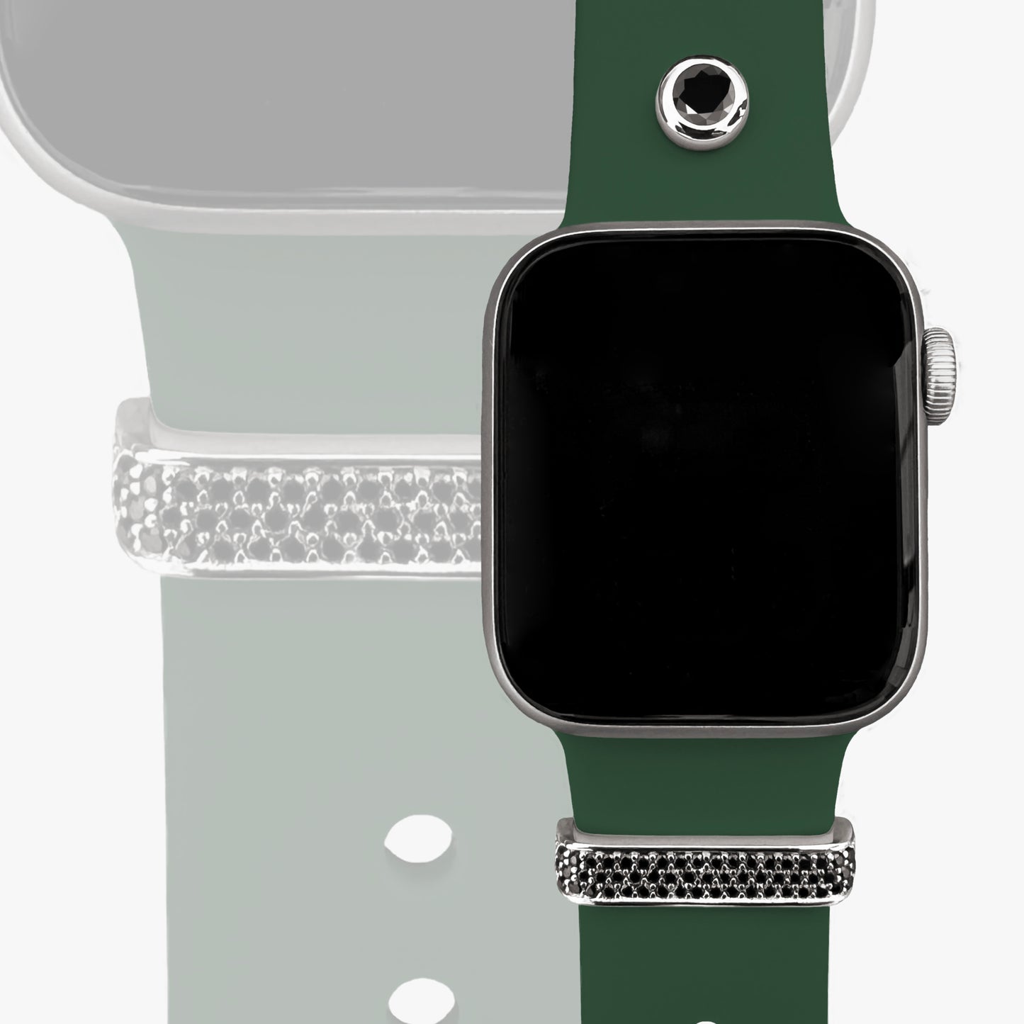 Set - Loop Stardust + Pin Moviestar & Armband für Apple Watch - Sterlingsilber - dunkelgrün