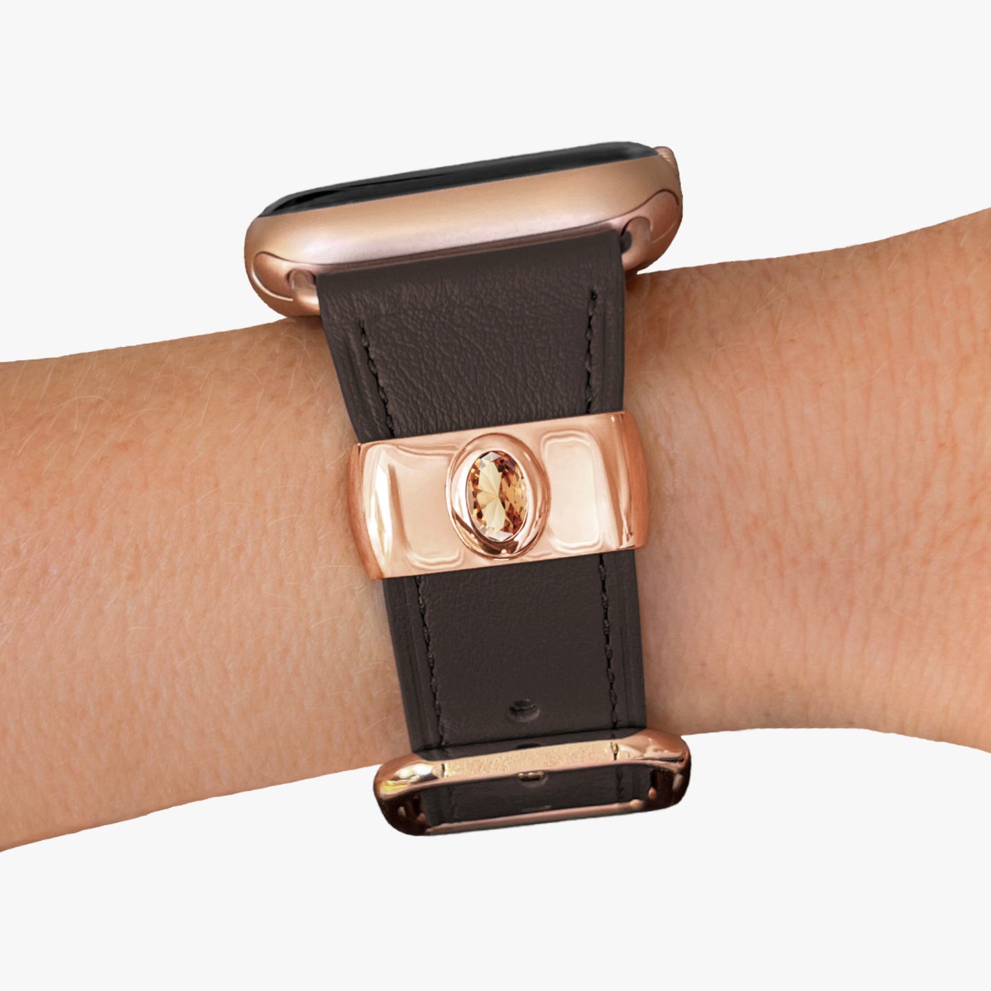 Set - Loop Sugarpop 18 & Lederband für Apple Watch 38|40|41 - Sterlingsilber Roségold Auflage