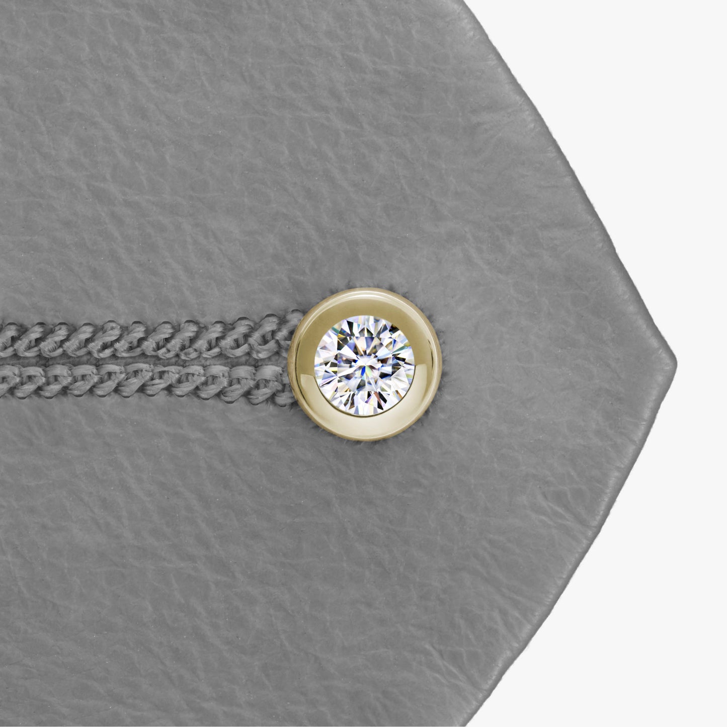 Pamoro® Schmuck Button - Silber 24k Gold Plattierung - weißer Cubic Zirkonia - Schraubmechanik