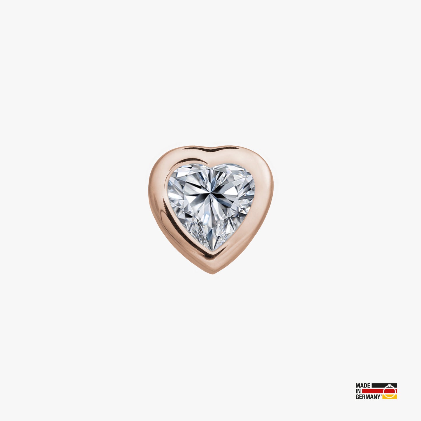 Pamoro® Charm für Apple Watch Sportarmbänder - Schmuck Herz in Silber 24k Roségold plattiert mit Cubic Zirkonia in weiß - Schraubmechanik
