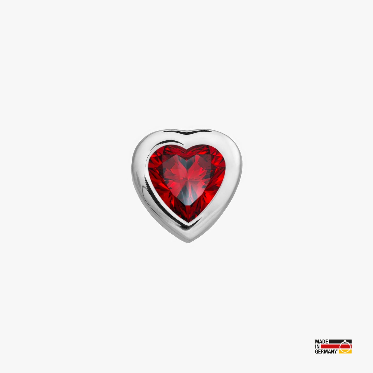 Pamoro® Charm für Apple Watch Sportarmbänder - Schmuck Herz in echt Silber rhodiniert mit Cubic Zirkonia in rot - Schraubmechanik