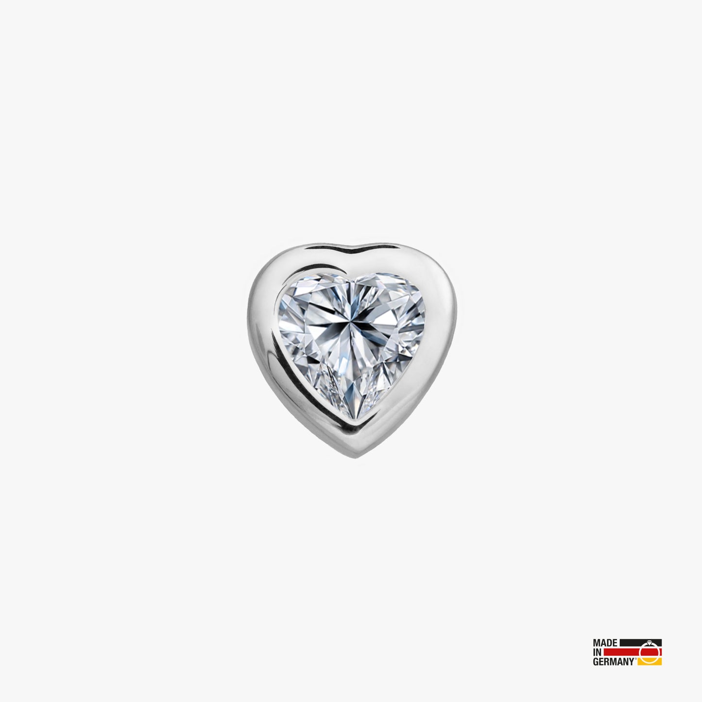 Pamoro® Charm für Apple Watch Sportarmbänder - Schmuck Herz in echt Silber rhodiniert mit Cubic Zirkonia in weiß - Schraubmechanik