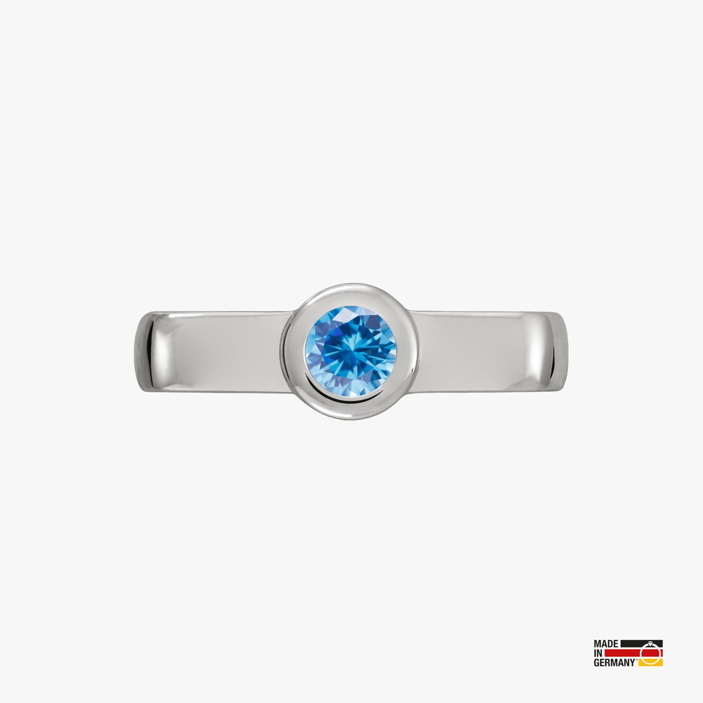Pamoro® Loop für Apple Watch Sportarmbänder - Schmuck Charm in Sterlingsilber rhodiniert - synth. Aquamarin