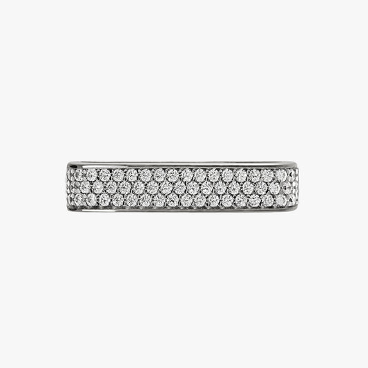 Pamoro® Loop für dein Apple Watch Sportarmband - Schmuck Charm in echt Silber rhodiniert - 55 weiße Cubic Zirkonia im Brillantschliff