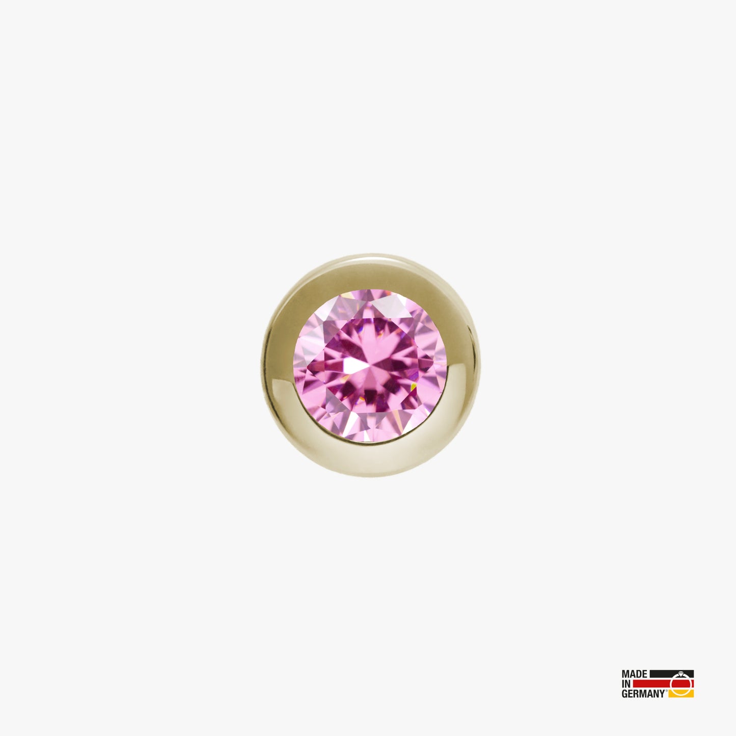 Pamoro® Charm für Apple Watch Sportarmbänder - Schmuck in Silber 24k Gold plattiert mit Cubic Zirkonia in pink- Schraubmechanik