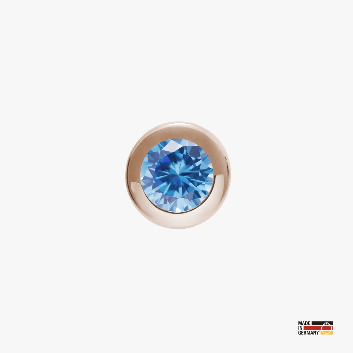 Pamoro® Charm für Apple Watch Sportarmbänder - Schmuck in Silber 24k Roségold plattiert - synth. Aquamarin - Schraubmechanik
