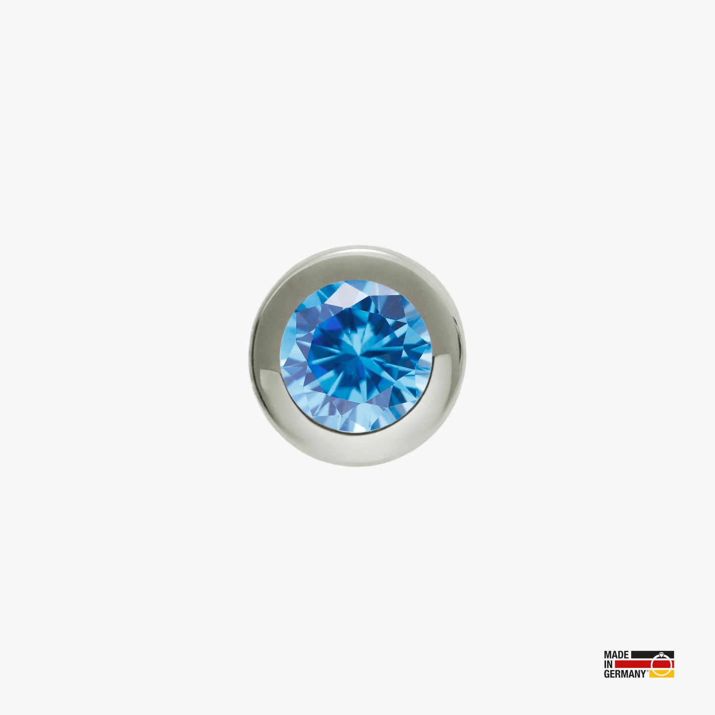 Pamoro® Charm für Apple Watch Sportarmbänder - Schmuck in echt Silber rhodiniert mit synth. Aquamarin - Schraubmechanik
