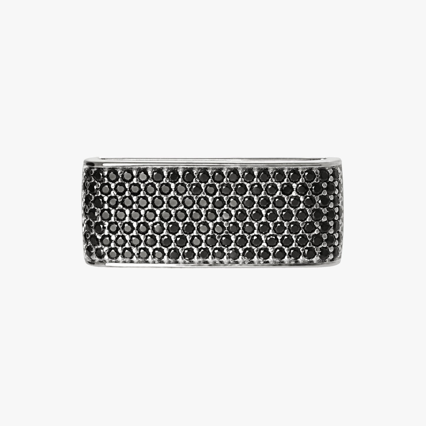 Pamoro® Loop für Apple Watch Sportarmbänder - Schmuck Charm in Sterlingsilber rhodiniert - 129 schwarze Cubic Zirkonia