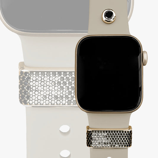 NEU! Set - Loop Stardust Large + Pin Moviestar & Armband für Apple Watch - 24k Gold plattiert - creme
