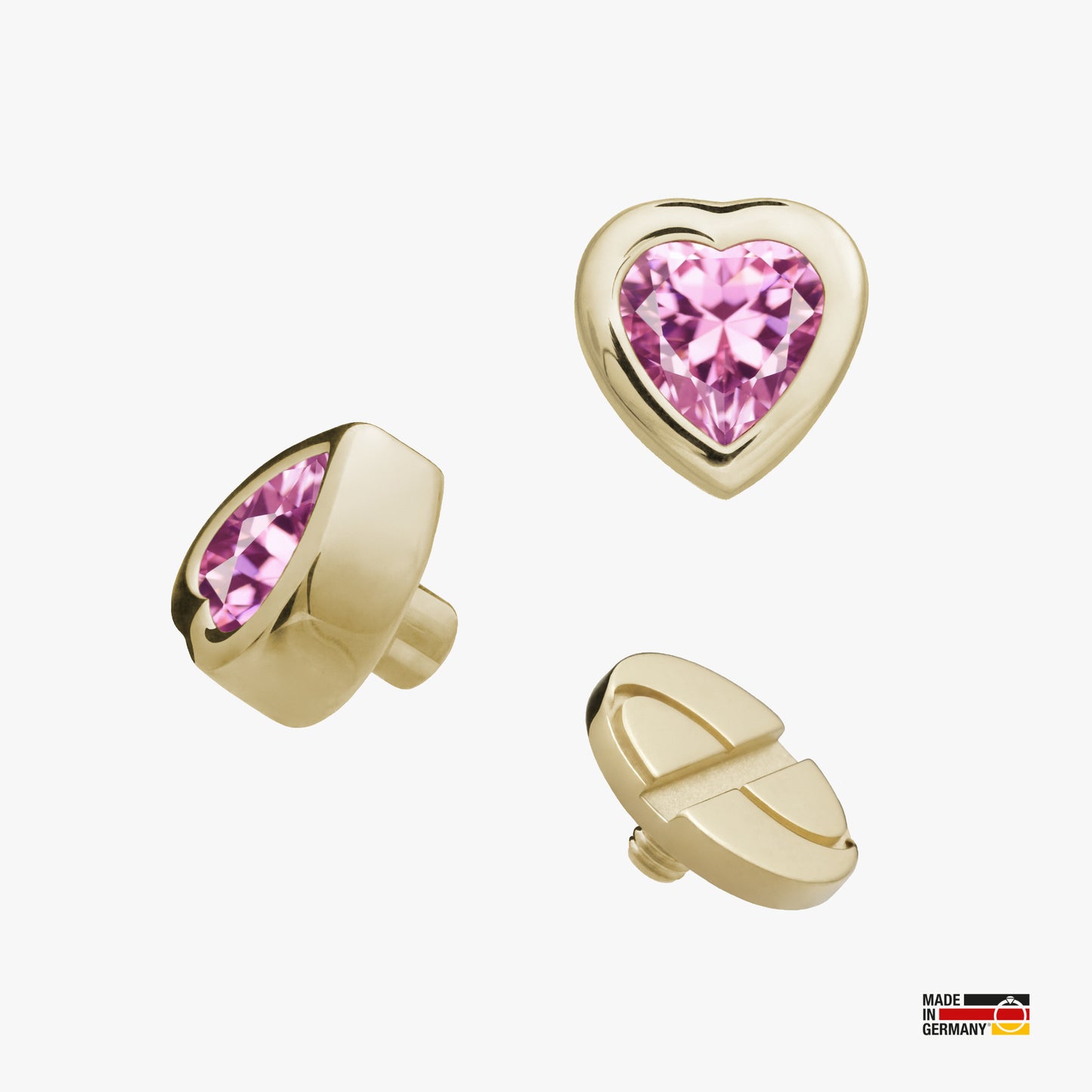 Pin Heartbeat - Sterlingsilber 24k Gold plattiert - Schraubmechanik