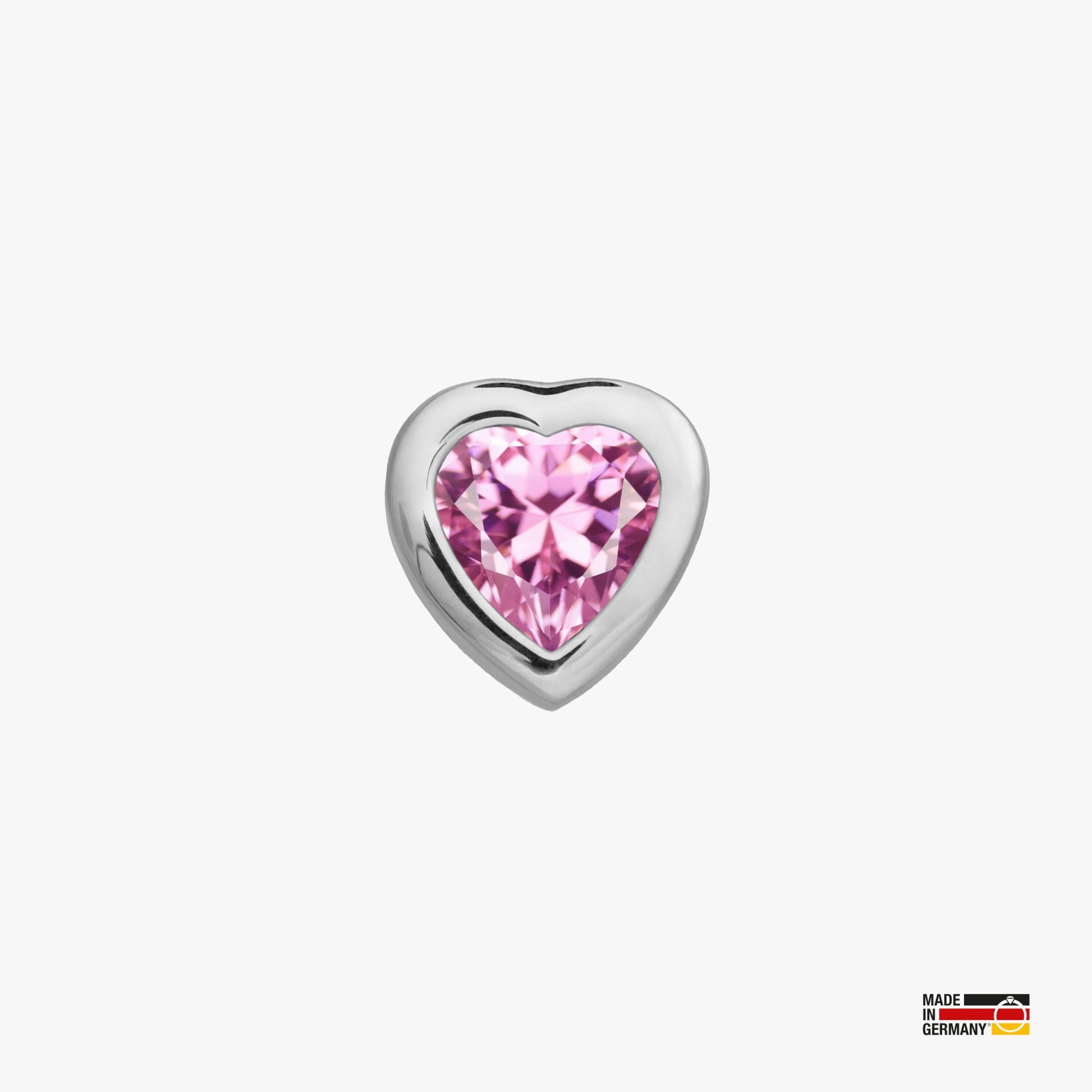 Pamoro® Charm für Apple Watch Sportarmbänder - Schmuck Herz in Silber rhodiniert mit Cubic Zirkonia in pink - Schraubmechanik