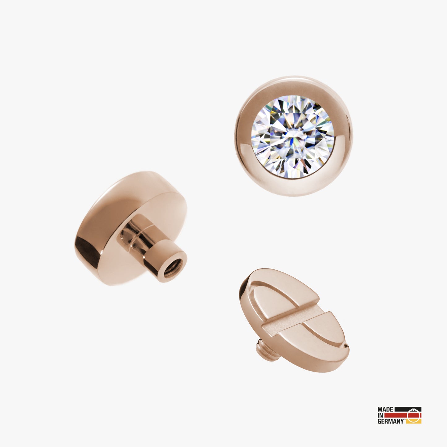 Pin Moviestar 2.0 - Sterlingsilber 24k Roségold plattiert - Schraubmechanik