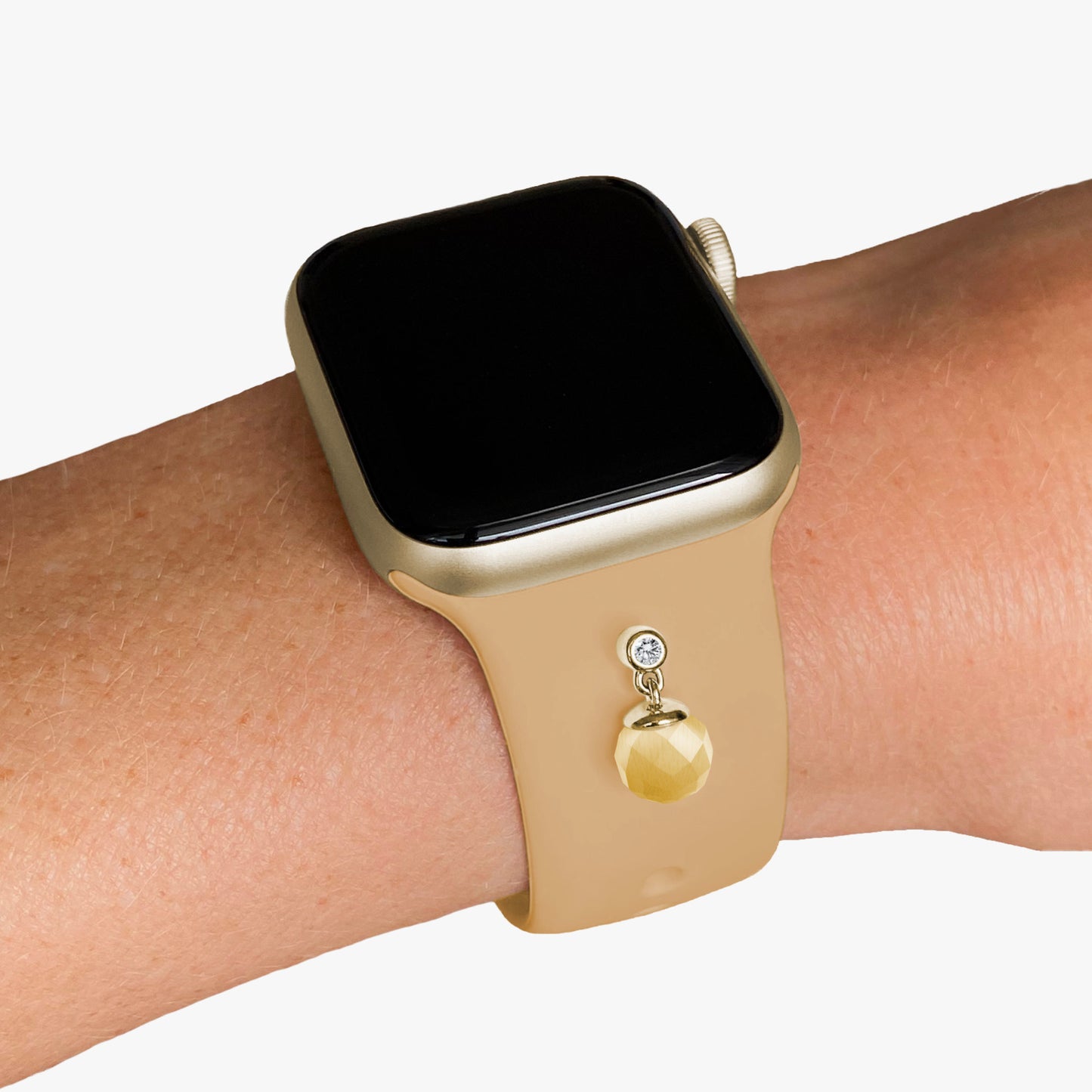 Set - Pin Moonball & Armband für Apple Watch - Sterlingsilber Gold Auflage - gelb