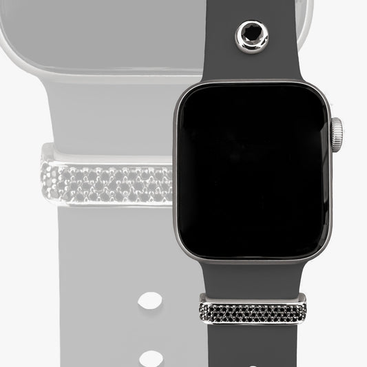 NEU! Set - Loop Stardust + Pin Moviestar & Armband für Apple Watch - Sterlingsilber - dunkelgrau