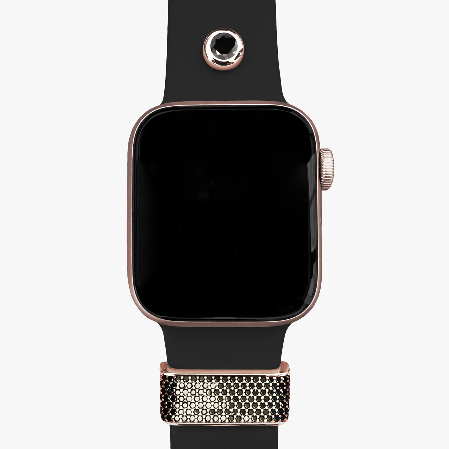 NEU! Set - Loop Stardust L + Pin Moviestar & Armband für Apple Watch - 24k Roségold plattiert - schwarz