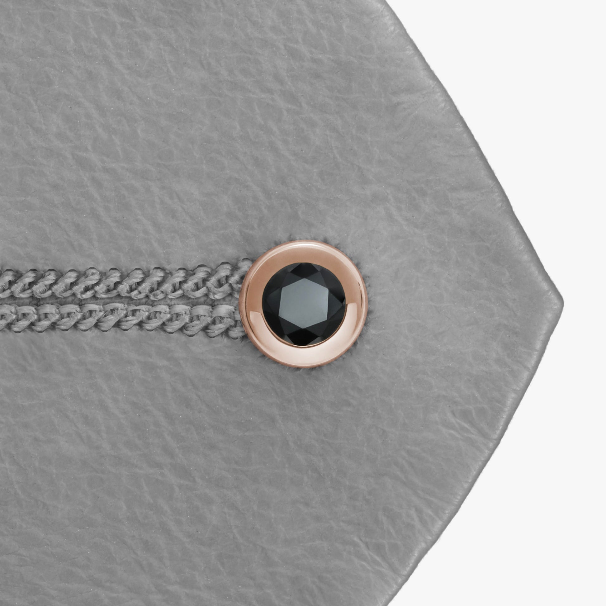 Pamoro® Schmuck Button - Silber mit 24k Roségold Plattierung - schwarzer Cubic Zirkonia - Schraubmechanik