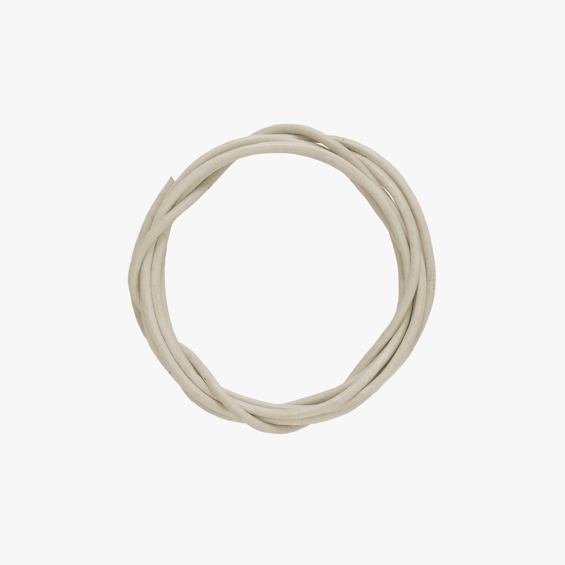 Lederschnur für Pamoro Loops und Schmuck Anhänger - echtes Leder in der Farbe elfenbein - 1,5 Rundriemen