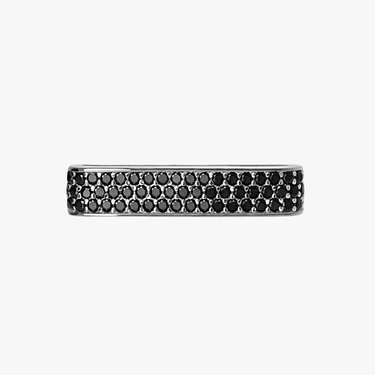 Pamoro® Loop für Apple Watch Sportarmbänder - Schmuck Charm in echt Silber rhodiniert - 55 schwarze Cubic Zirkonia