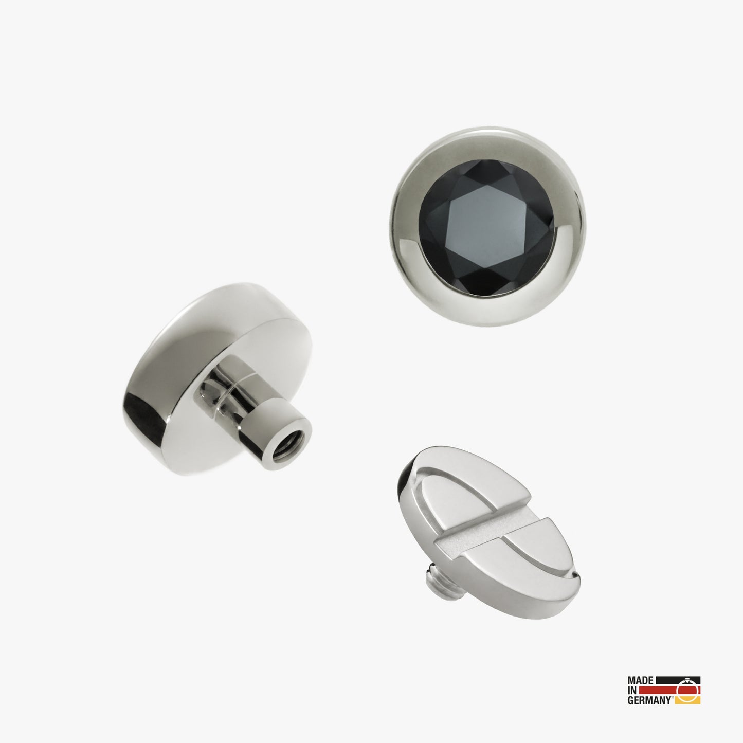 Pamoro® Charm für Apple Watch Sportarmbänder - Schmuck in echt Silber rhodiniert mit Cubic Zirkonia in schwarz - Schraubmechanik