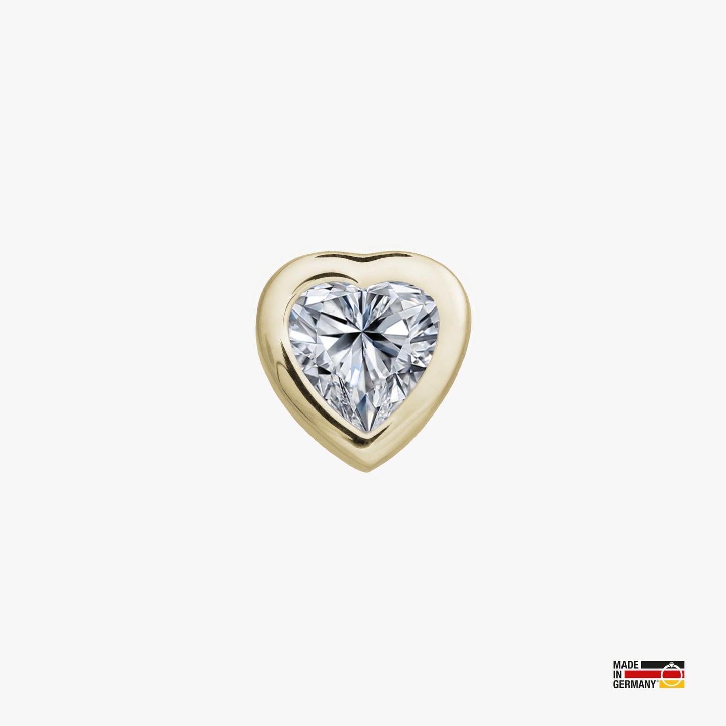 Pamoro® Charm für Apple Watch Sportarmbänder - Schmuck Herz in Silber 24k Gold plattiert mit Cubic Zirkonia in weiß - Schraubmechanik