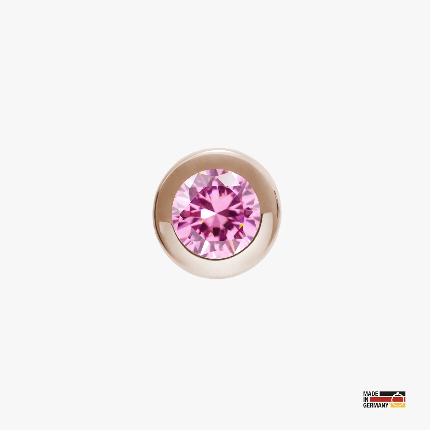 Pamoro® Charm für Apple Watch Sportarmbänder - Schmuck in Silber 24k Roségold plattiert mit Cubic Zirkonia in pink - Schraubmechanik
