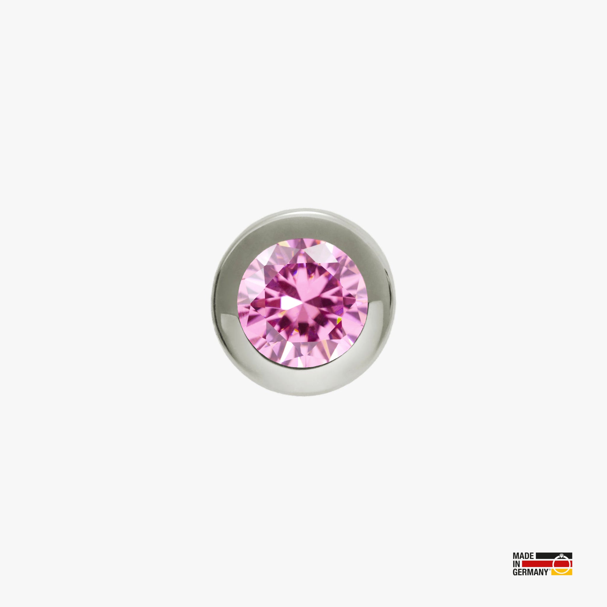 Pamoro® Charm für Apple Watch Sportarmbänder - Schmuck in echt Silber rhodiniert mit Cubic Zirkonia in pink - Schraubmechanik