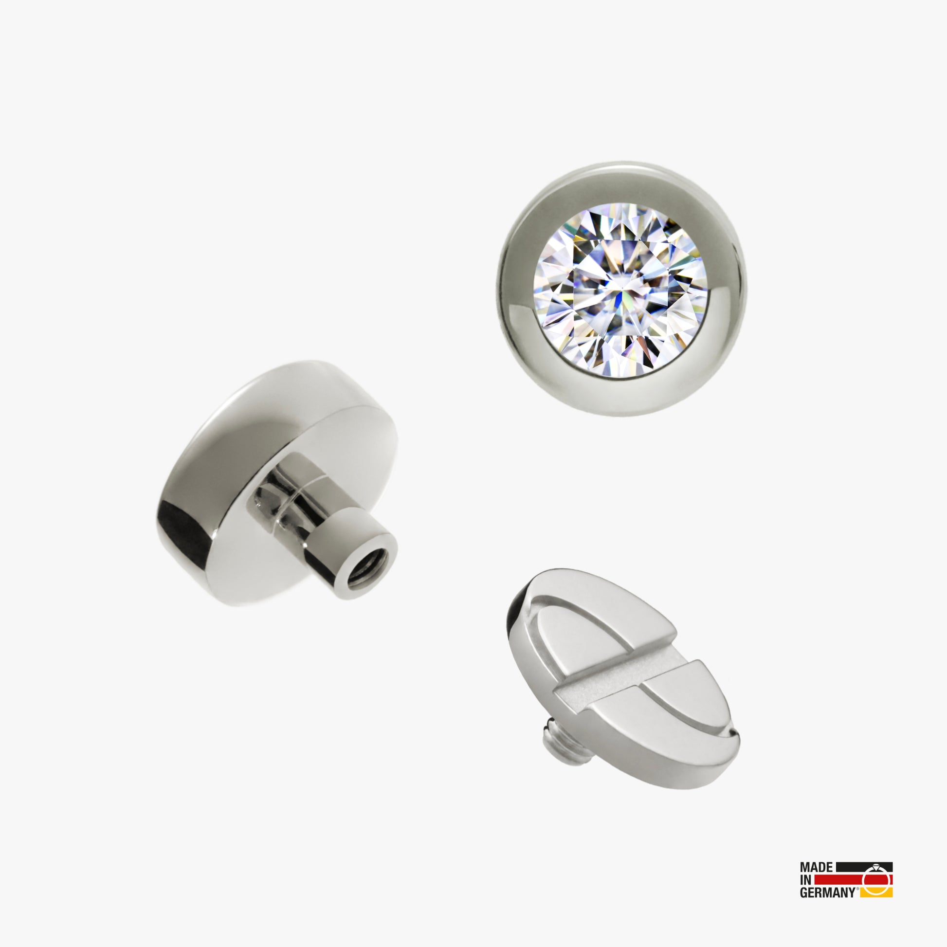 Pamoro® Charm für Apple Watch Sportarmbänder - Schmuck in echt Silber rhodiniert mit Cubic Zirkonia in weiß - Schraubmechanik